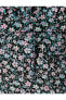 Çiçekli Mini Elbise Askılı Fırfırlı Astarlı Viskoz Kumaş Fiyonk Detaylı