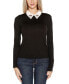 Фото #1 товара Women's Embellished Point-Collar Sweater