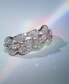 Vanilla Diamond Pear Mini Cluster Triple Row Ring (5/8 ct. t.w.) in Platinum