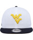 ფოტო #3 პროდუქტის Men's White and Navy West Virginia Mountaineers Two-Tone Mascot 9FIFTY Snapback Hat