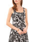 Фото #3 товара Printed Square-Neck Smocked-Back Maxi Dress