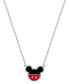 ფოტო #4 პროდუქტის Mickey Mouse Enamel Pendant Necklace in Sterling Silver, 16" + 2" extender