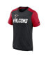 Men's Heathered Black, Heathered Red Atlanta Falcons Color Block Team Name T-shirt