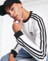 Adidas Originals adicolor three stripe long sleeve t-shirt in white weiß, L - фото #1