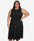 Фото #2 товара Plus Size Sleeveless Jewel-Neck Dress