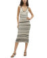 Women's Minou Striped Sleeveless Midi Knit Dress Birch Deta, L - фото #1