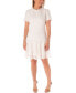 Фото #1 товара Women's Bouclé Lace-Trim Short-Sleeve Dress