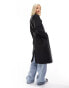 Noisy May longline trench coat in black