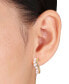 ფოტო #2 პროდუქტის Cultured Freshwater Pearl (3-1/2 - 4mm) Twisty Small Hoop Earrings in Gold-Tone Plated Sterling Silver