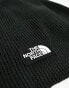 The North Face Box Logo rib knit scarf in black