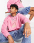 Crooked Tongues unisex oversized sweatshirt with CT man neon print in pink