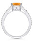 Фото #3 товара Citrine and Diamond Accent Ring in 14K White Gold