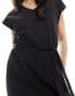 Selected Femme v neck maxi jersey dress in black Черный, XS - фото #3