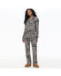 ფოტო #3 პროდუქტის Women's Cheetah Print Big Bling Velour Track Pants