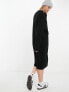 Monki long sleeve knitted midi dress in black