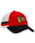 Men's Red, Black Chicago Blackhawks Breakaway Striped Trucker Snapback Hat