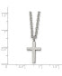 Polished 16mm Cross Pendant on a 18 inch Cable Chain Necklace