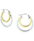 ფოტო #1 პროდუქტის Double Hoop Earrings in Sterling Silver & 18k Gold-Plate, Created for Macy's