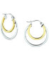 Double Hoop Earrings in Sterling Silver & 18k Gold-Plate, Created for Macy's