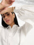 Miss Selfridge oversized poplin shirt in white