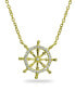 Фото #1 товара Giani Bernini cubic Zirconia Ship's Wheel Necklace in Sterling Silver or 18k Gold over Sterling Silver