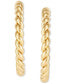Twist Tube Small Hoop Earrings in 14k Gold (1-1/8")