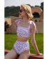 Фото #2 товара Women's Pink Blossom Reversible Two-Piece Swimsuit