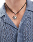 ASOS DESIGN cord necklace with sun pendant in black - фото #5