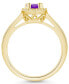 ფოტო #3 პროდუქტის Amethyst (7/8 ct. t.w.) and Diamond (1/5 ct. t.w.) Halo Ring in 14K Yellow Gold