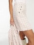 Фото #3 товара Miss Selfridge pelmet boucle mini skirt in pink and white check