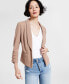 Фото #1 товара Petite 3/4-Sleeve Shawl-Collar Blazer, Created for Macy's