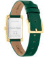 ფოტო #3 პროდუქტის Women's Two Hand Green Leather Strap Watch 22.5mm