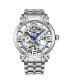 ფოტო #1 პროდუქტის Men's Silver Tone Stainless Steel Bracelet Watch 44mm