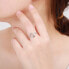 Charming silver ring with zircons Heart R00019