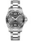 ფოტო #1 პროდუქტის Men's Swiss Automatic HydroConquest Stainless Steel and Ceramic Bracelet Watch 43mm