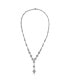 Фото #2 товара Sterling Silver White Gold Plated Cubic Zirconia Micro Pave Shape Necklace