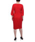 Women's 3/4 Imitation Pearl Detail Petal Sleeve Dress