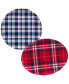 Фото #1 товара Patriotic Plaid Melamine Platter, Set of 2