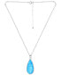 ფოტო #3 პროდუქტის Onyx Teardrop Pendant Necklace in Sterling Silver, 16" + 2" extender, (Also in Blue Howlite & Sodalite), Created for Macy's