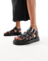 Barbour leather strap sandals in black