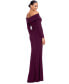 Фото #2 товара Women's Off-The-Shoulder Long-Sleeve Jersey Gown