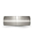 Titanium Brushed with Sterling Silver Inlay Wedding Band Ring