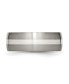 Фото #2 товара Titanium Brushed with Sterling Silver Inlay Wedding Band Ring