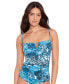 ფოტო #1 პროდუქტის Women's Printed Ruched Tankini Top