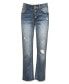 Фото #1 товара Big Girls Button Fly Destructed Straight Leg Jeans