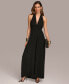 ფოტო #3 პროდუქტის Donna Karan Women's Halter Wide-Leg Jumpsuit