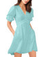 ფოტო #1 პროდუქტის Women's V-Neck Tiered Bubble Puff Sleeve Mini Dress