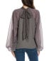 Lola & Sophie Sheer Balloon Sleeve Blouse Women's