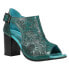 Фото #2 товара Roper Mika Floral Embossed Closed Back Block Heels Pumps Womens Blue Dress Casua