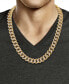 ფოტო #2 პროდუქტის Men's Cubic Zirconia Curb Link Chain Bracelet in 24k Gold-Plated Sterling Silver